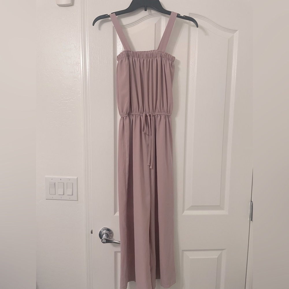 Blush jumpsuit with cinching waist. Like new only worn twice!